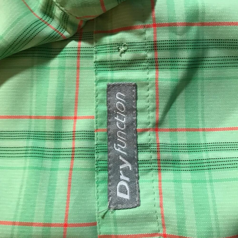 Cmp Dry Function Short Sleeve Button Up Green Pla… - image 8